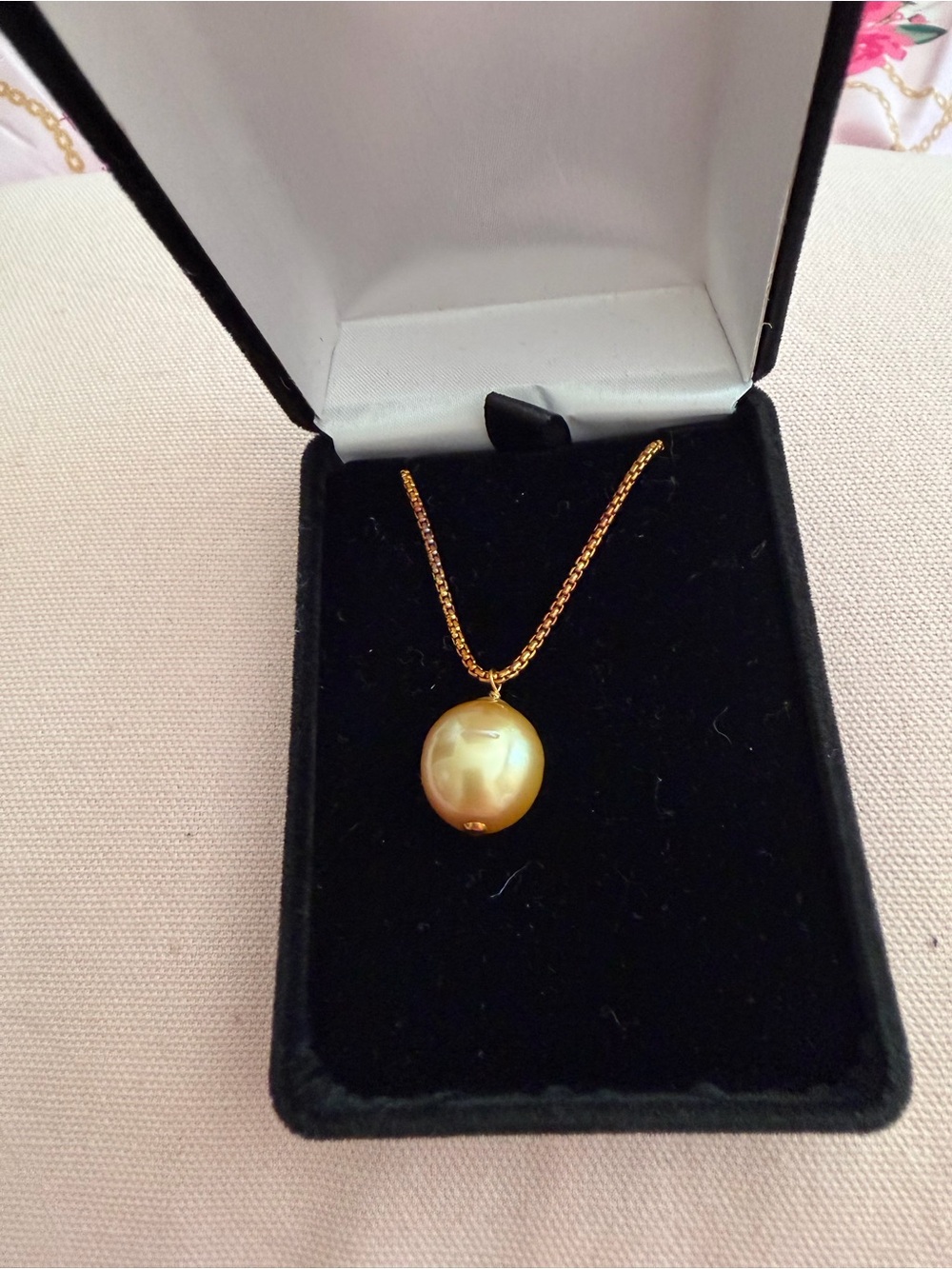 Misha Hawaii Golden South Sea Pearl Pendant Necklace